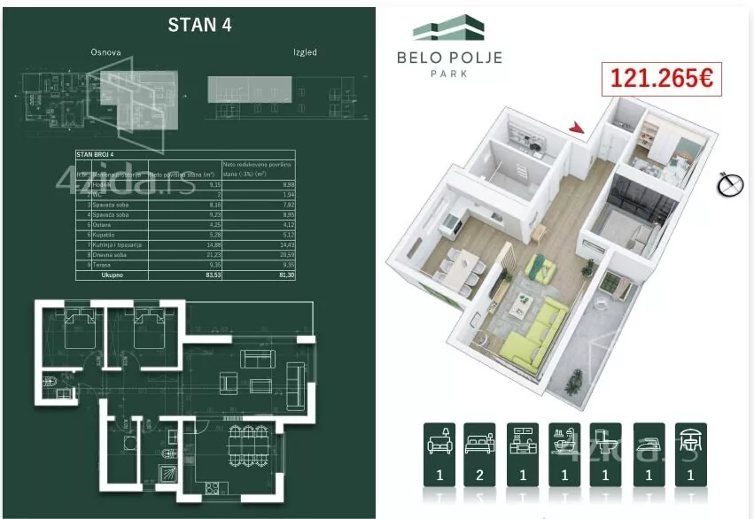 Trosoban stan | 4zida
