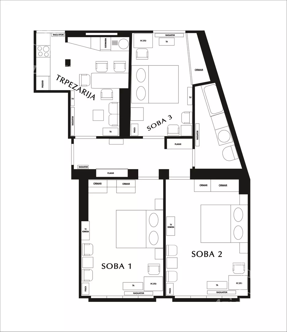 Trosoban stan | 4zida