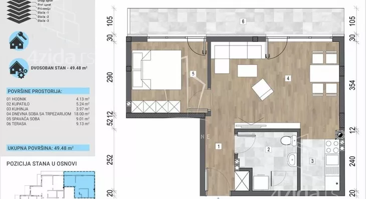 Dvosoban stan | 4zida