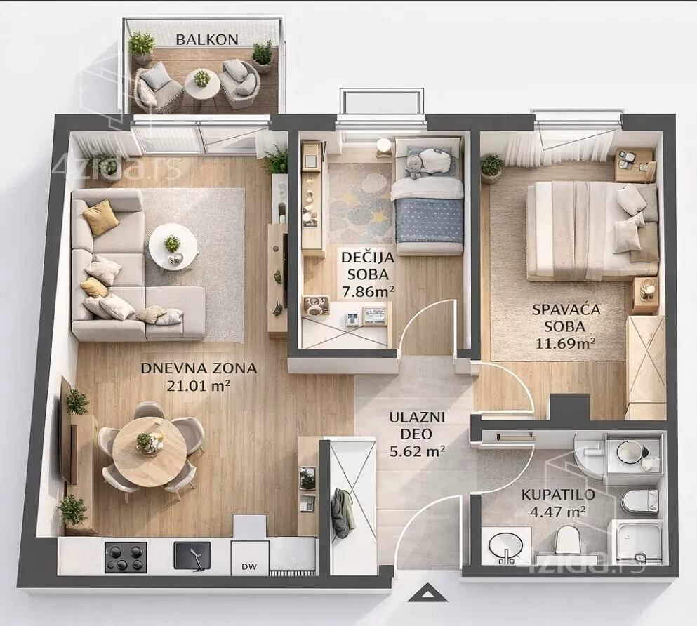 Trosoban stan | 4zida