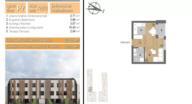 Jednosoban stan | 4zida