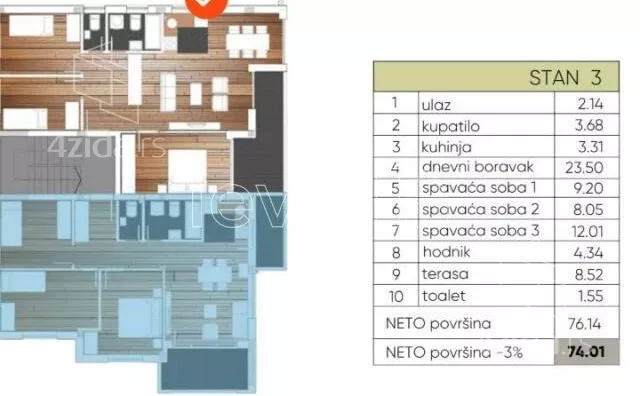 Troiposoban stan | 4zida