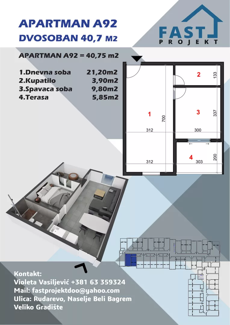 Dvosoban stan | 4zida