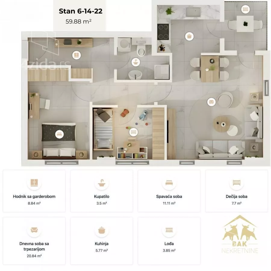 Trosoban stan | 4zida