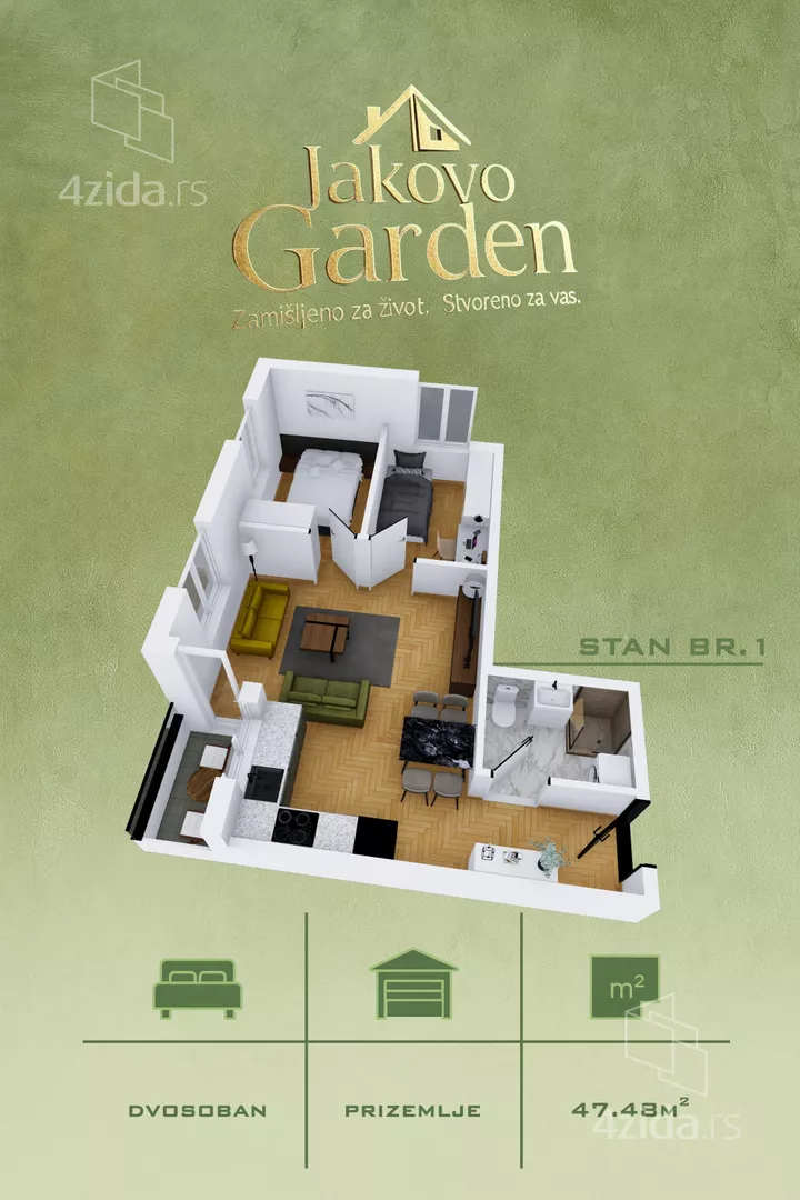 Jednoiposoban stan | 4zida