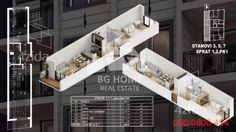 Jednoiposoban stan | 4zida