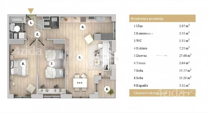 Trosoban stan | 4zida