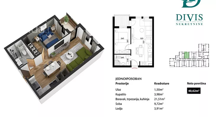 Jednoiposoban stan | 4zida