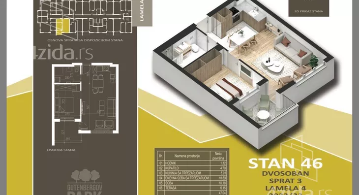 Jednoiposoban stan | 4zida