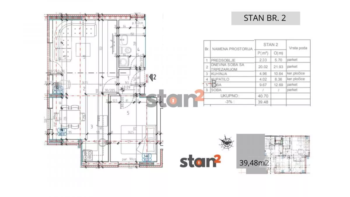 Jednoiposoban stan | 4zida