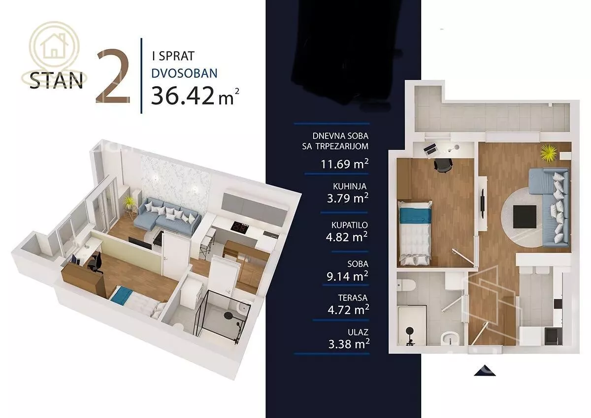 Dvosoban stan | 4zida