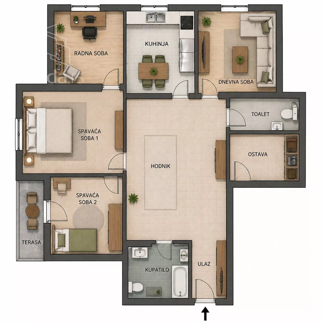 Trosoban stan | 4zida