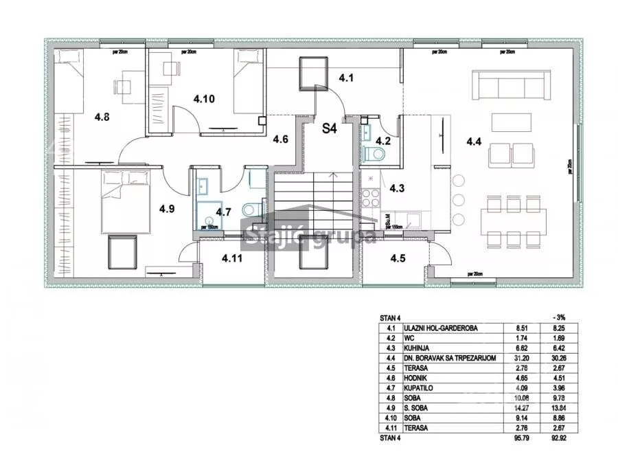 Troiposoban stan | 4zida