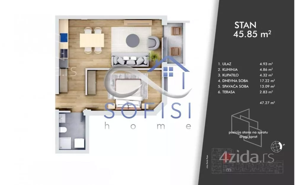 Dvosoban stan | 4zida