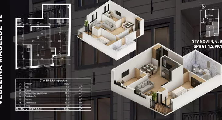 Dvoiposoban stan | 4zida