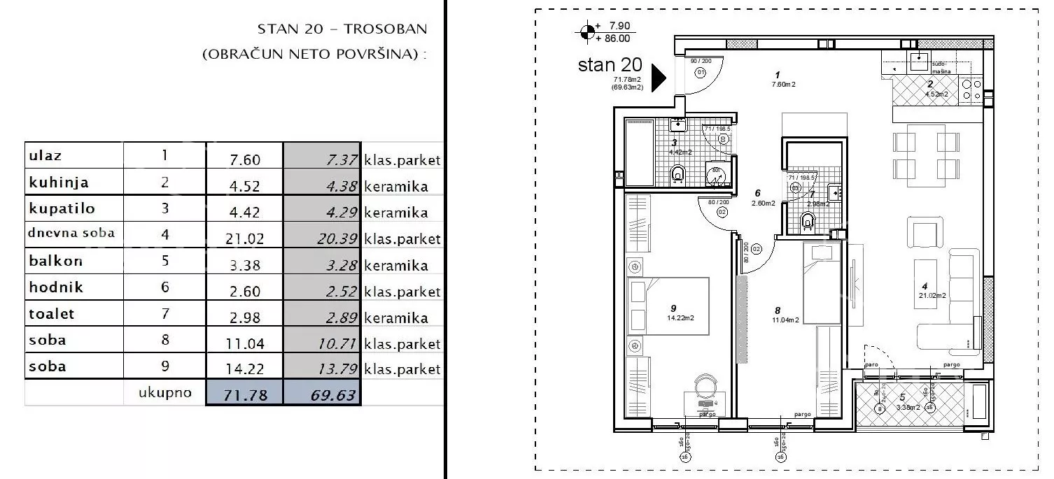 Trosoban stan | 4zida