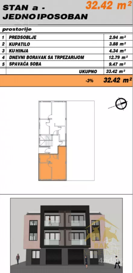 Jednoiposoban stan | 4zida