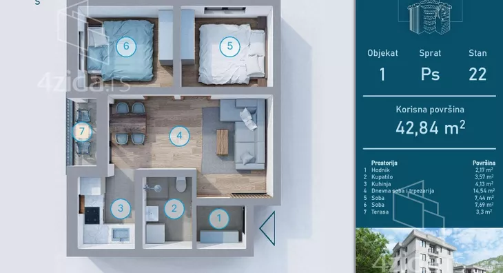 Dvosoban stan | 4zida