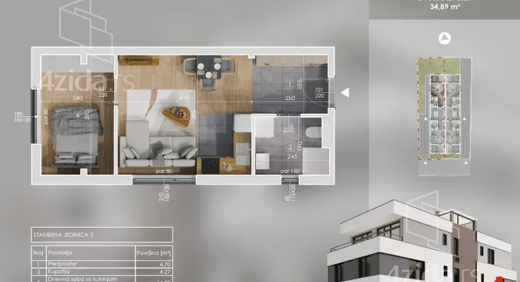 Jednoiposoban stan | 4zida