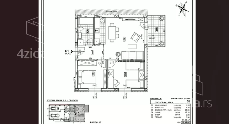 Trosoban stan | 4zida