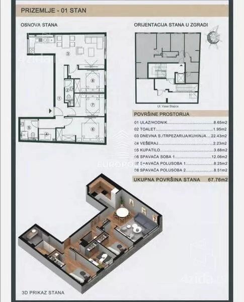 Trosoban stan | 4zida
