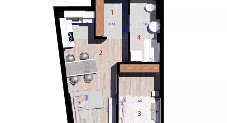 Jednoiposoban stan | 4zida