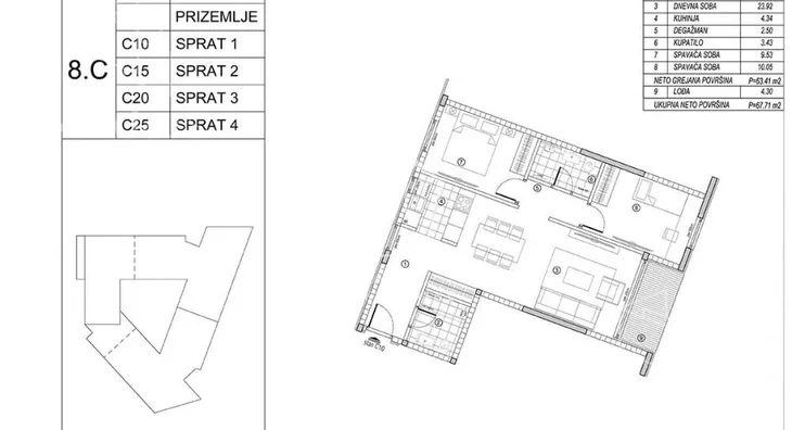 Trosoban stan | 4zida