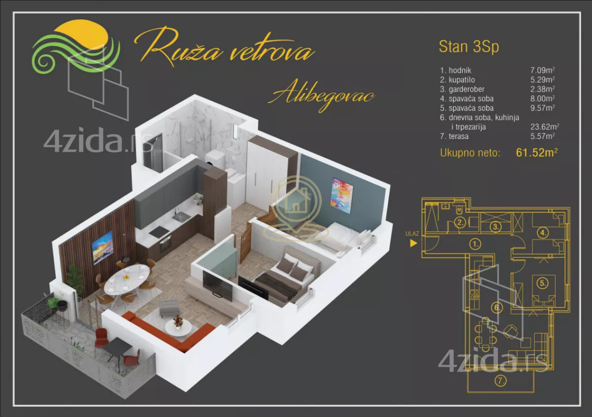 Trosoban stan | 4zida