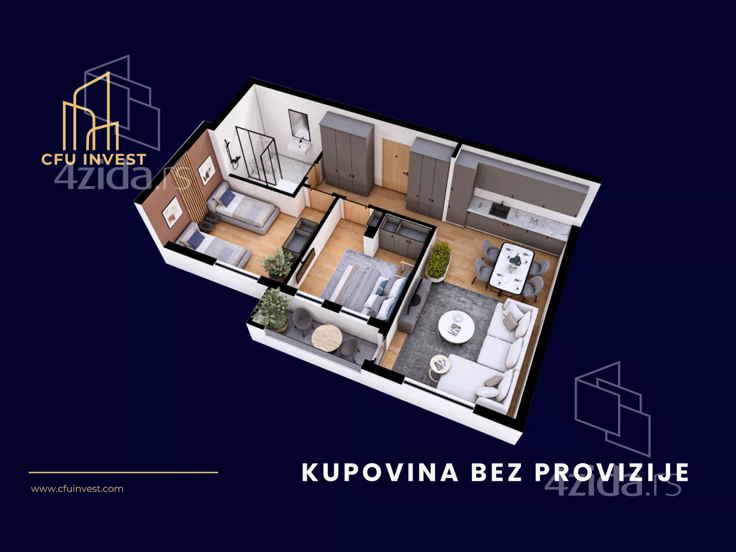 Trosoban stan | 4zida