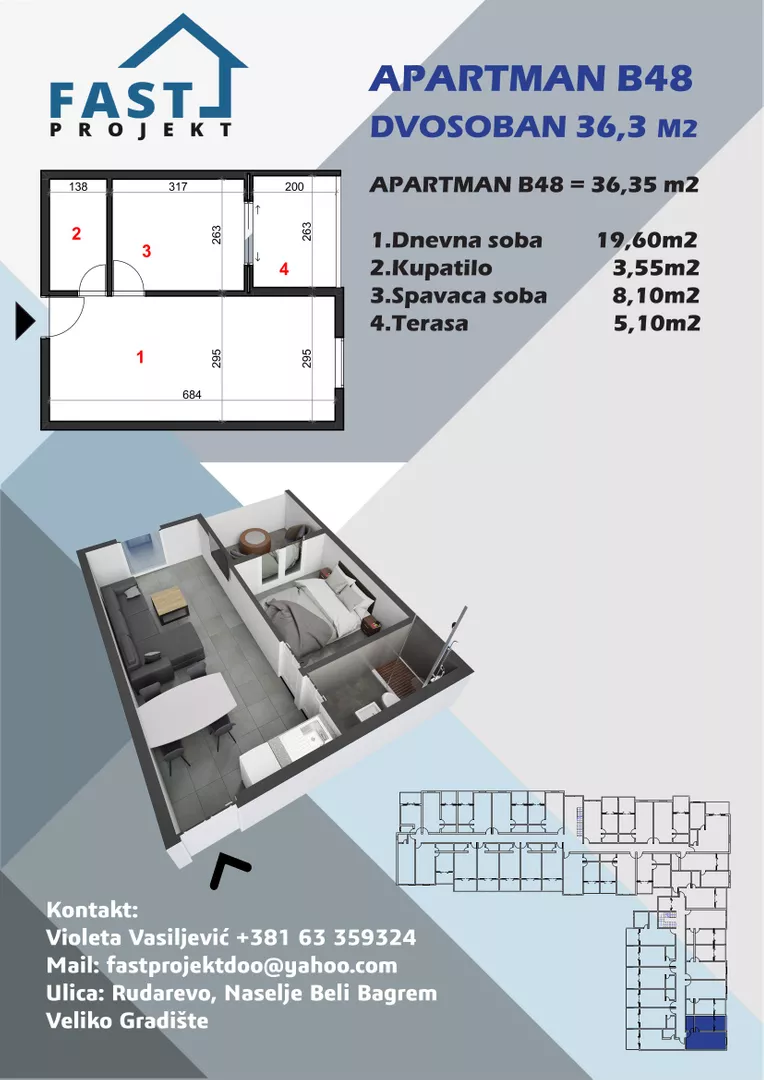 Dvosoban stan | 4zida