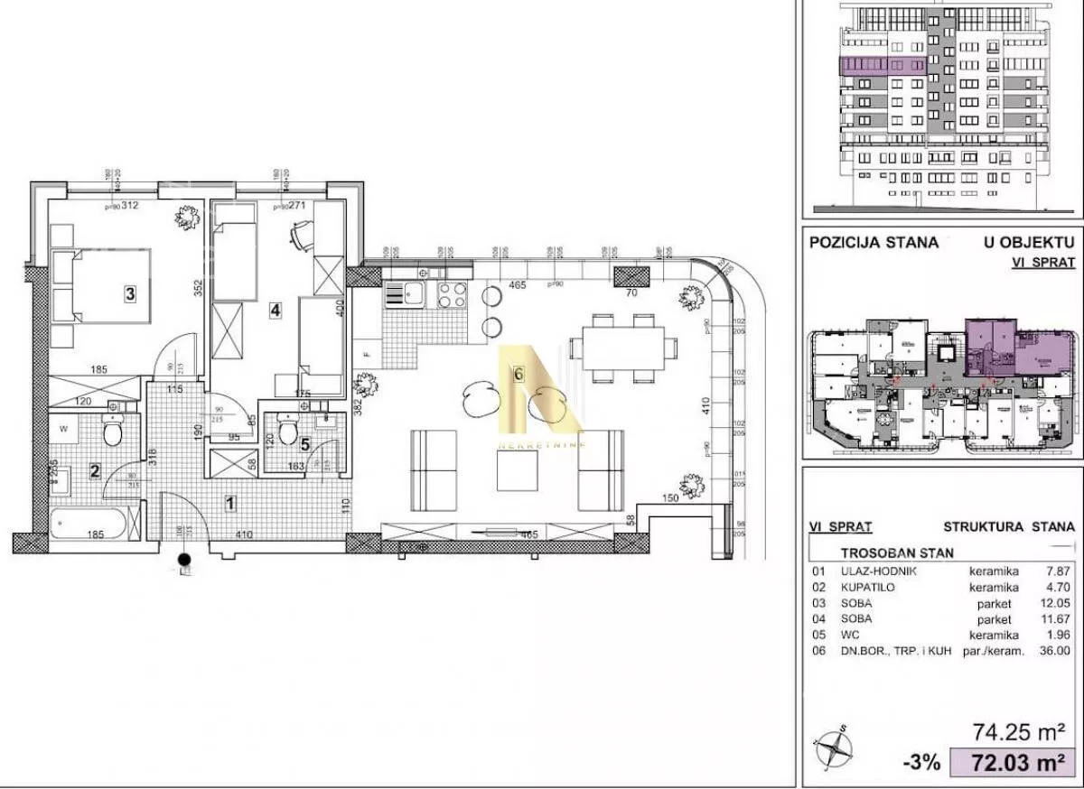 Trosoban stan | 4zida