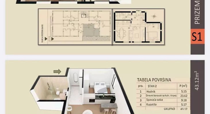 Jednoiposoban stan | 4zida