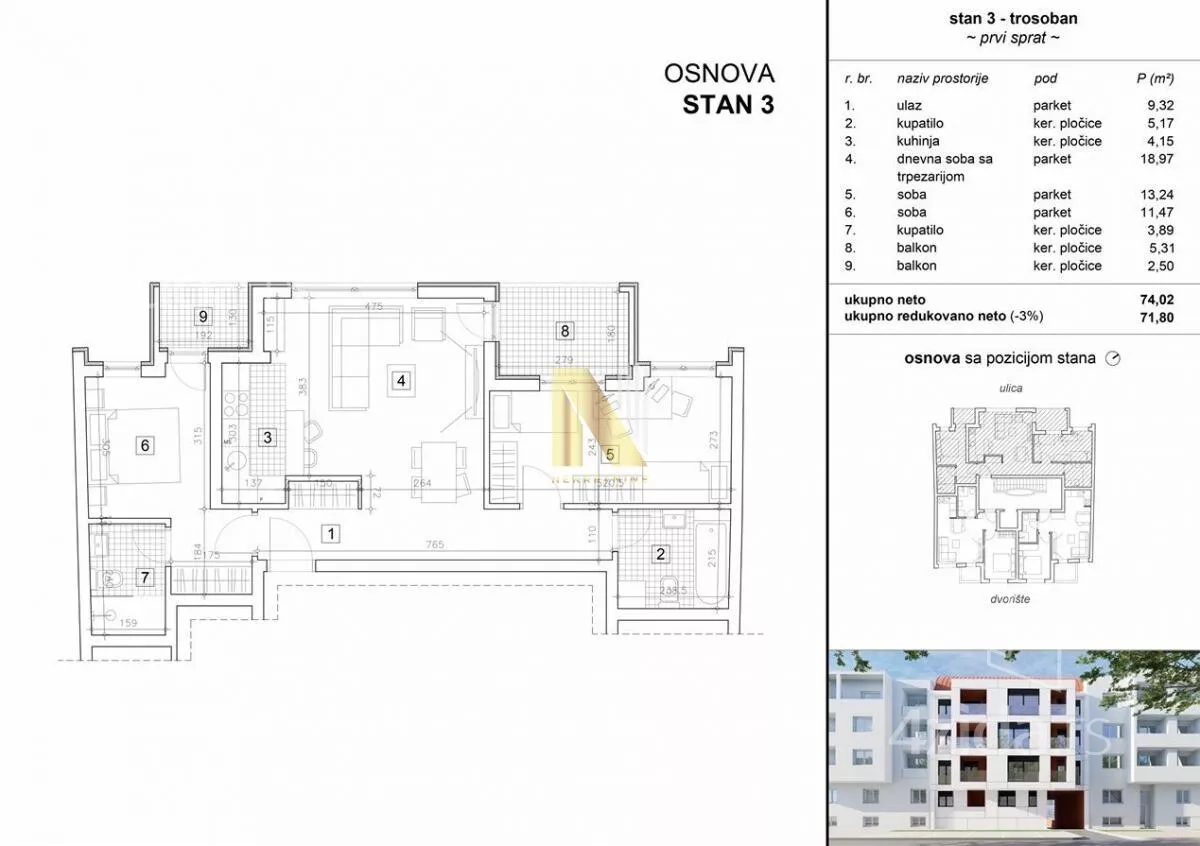 Trosoban stan | 4zida