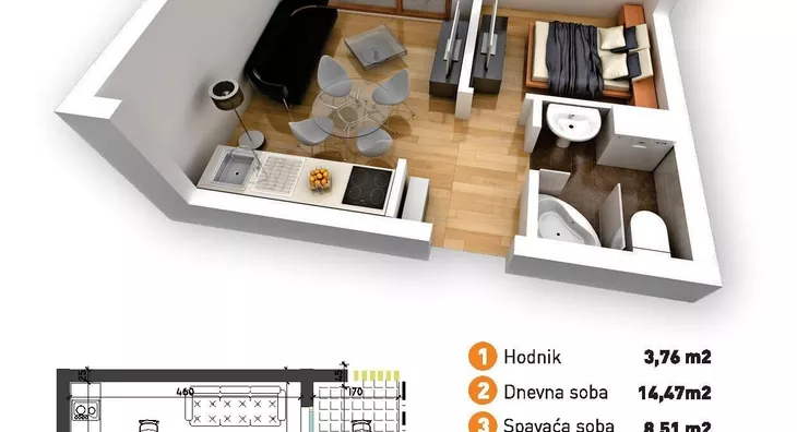 Jednosoban stan | 4zida