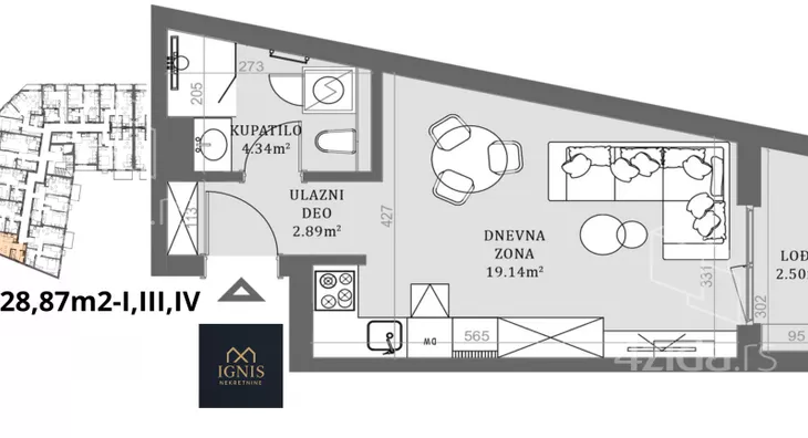 Jednosoban stan | 4zida