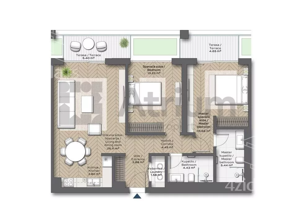 Trosoban stan | 4zida