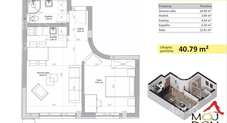 Jednosoban stan | 4zida