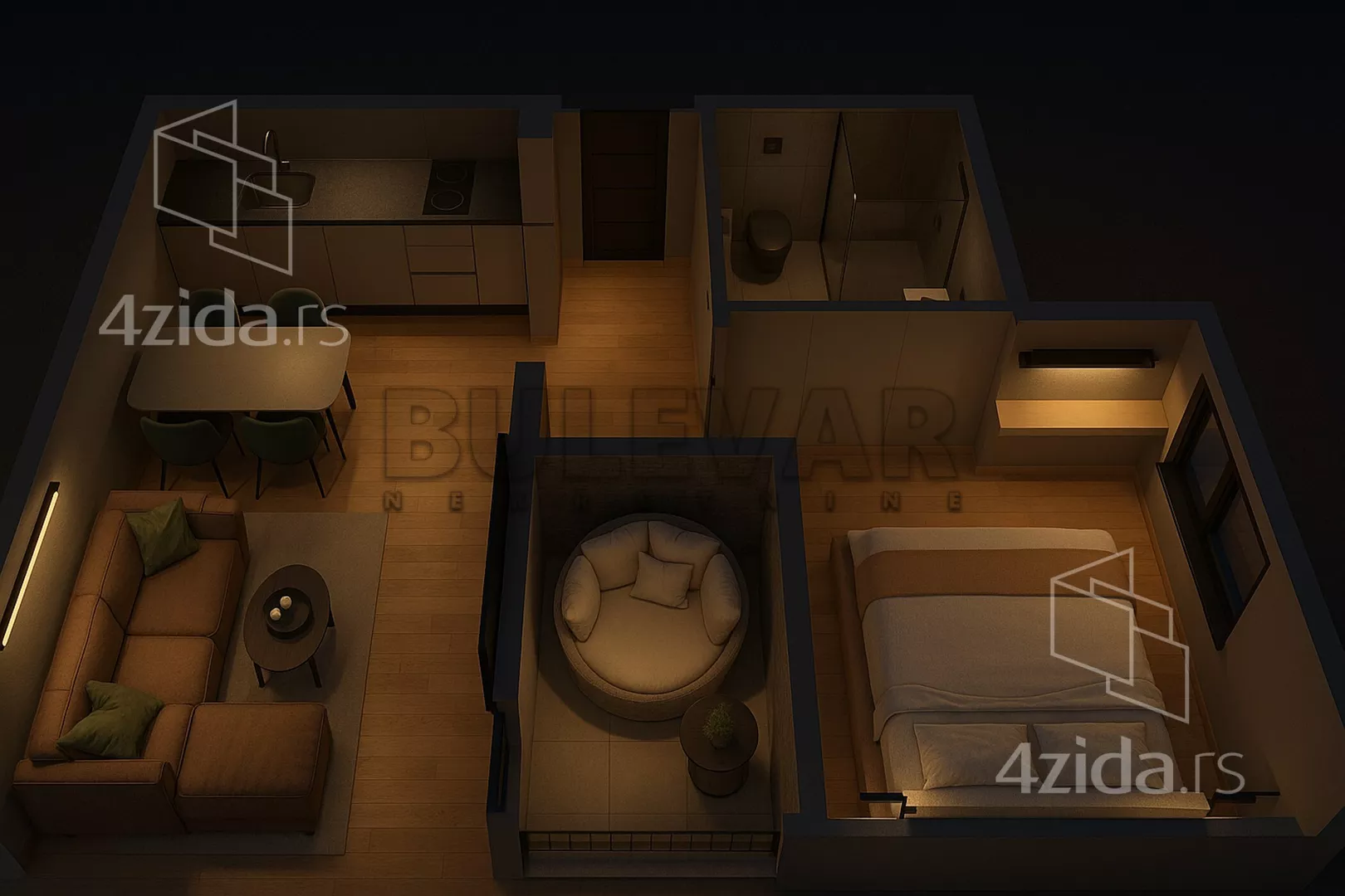 Jednoiposoban stan | 4zida