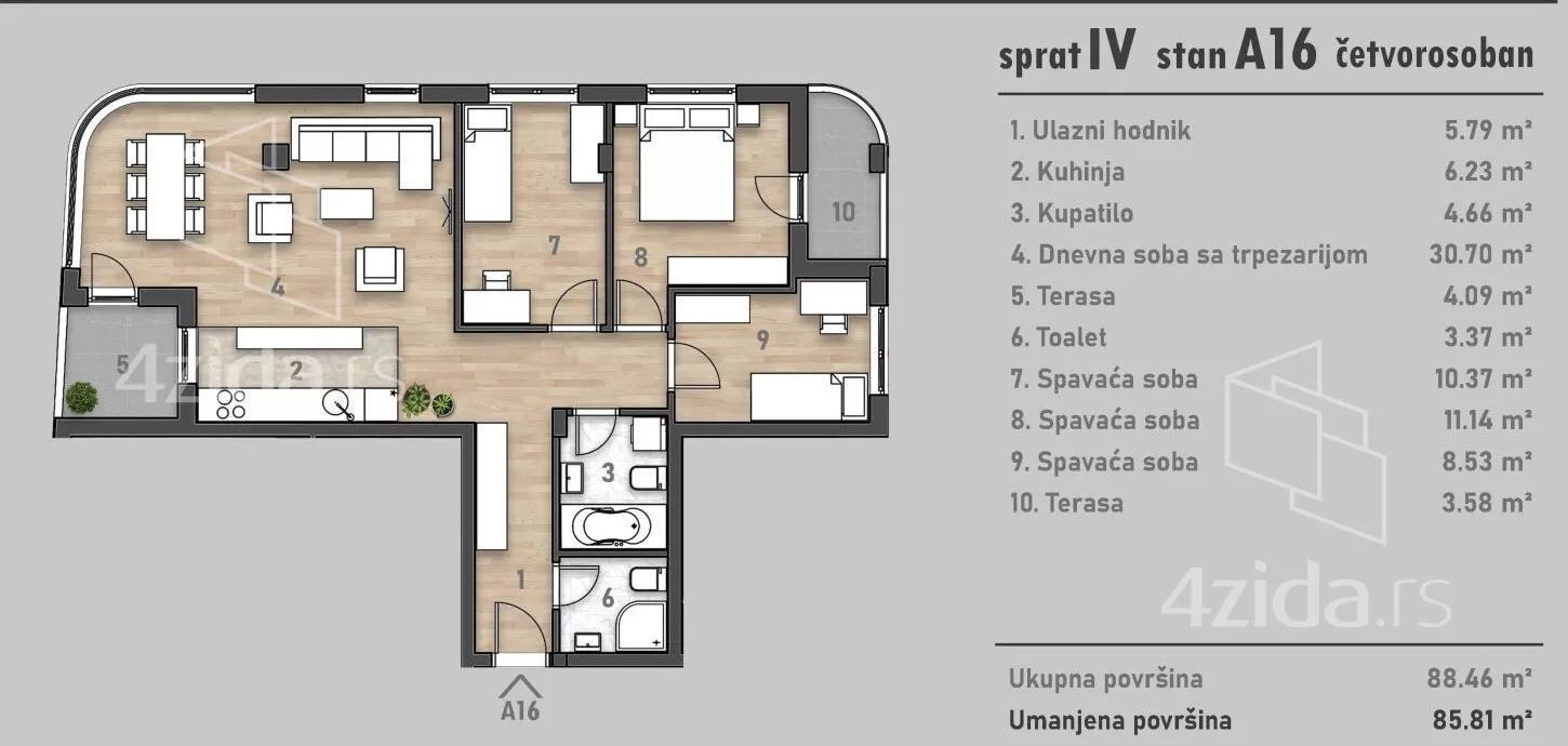 Četvorosoban stan | 4zida