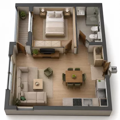 Квартира на продажу · 44 m² · Dvosoban stan, Meandri, Zemun opština, Beograd