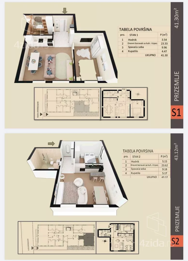 Jednoiposoban stan | 4zida