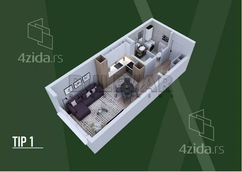 Jednosoban stan | 4zida