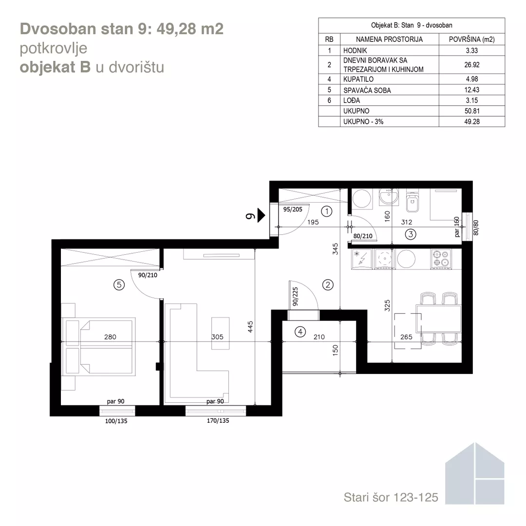 Dvosoban stan | 4zida