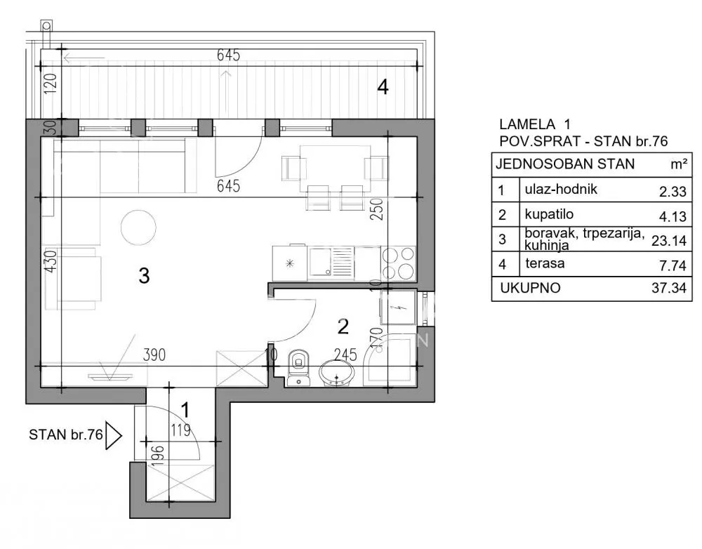 Jednosoban stan | 4zida
