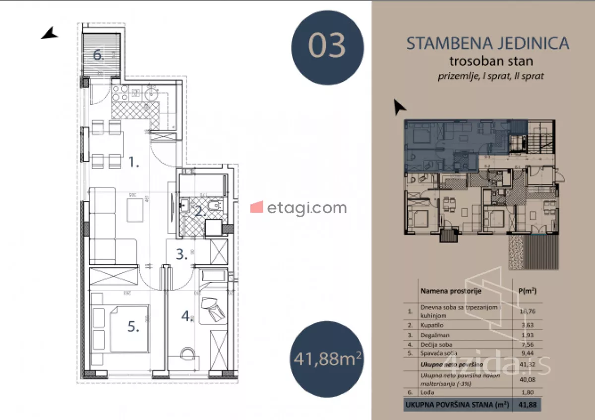 Trosoban stan | 4zida