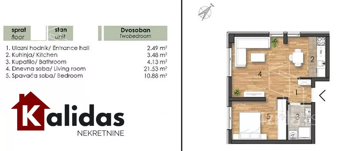 Dvosoban stan | 4zida