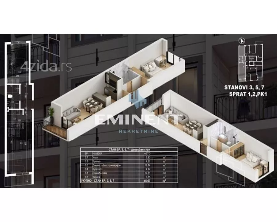 Dvosoban stan | 4zida