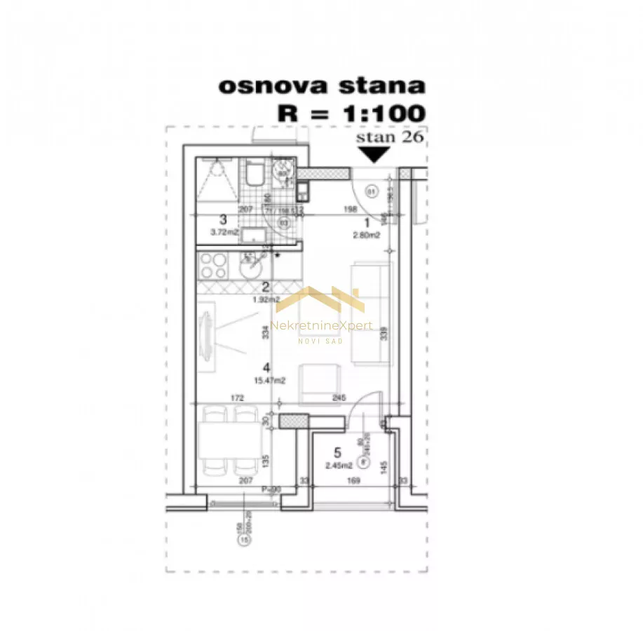 Jednosoban stan | 4zida