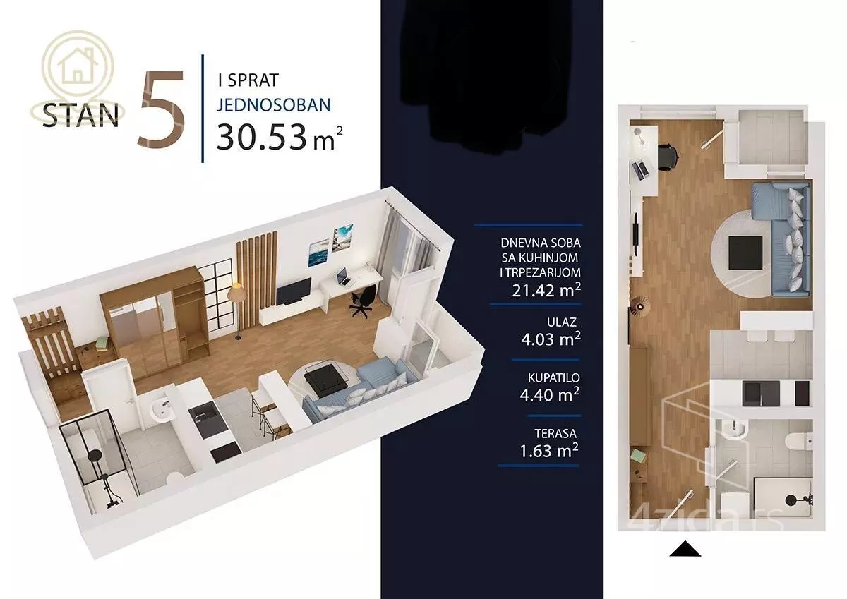 Jednosoban stan | 4zida