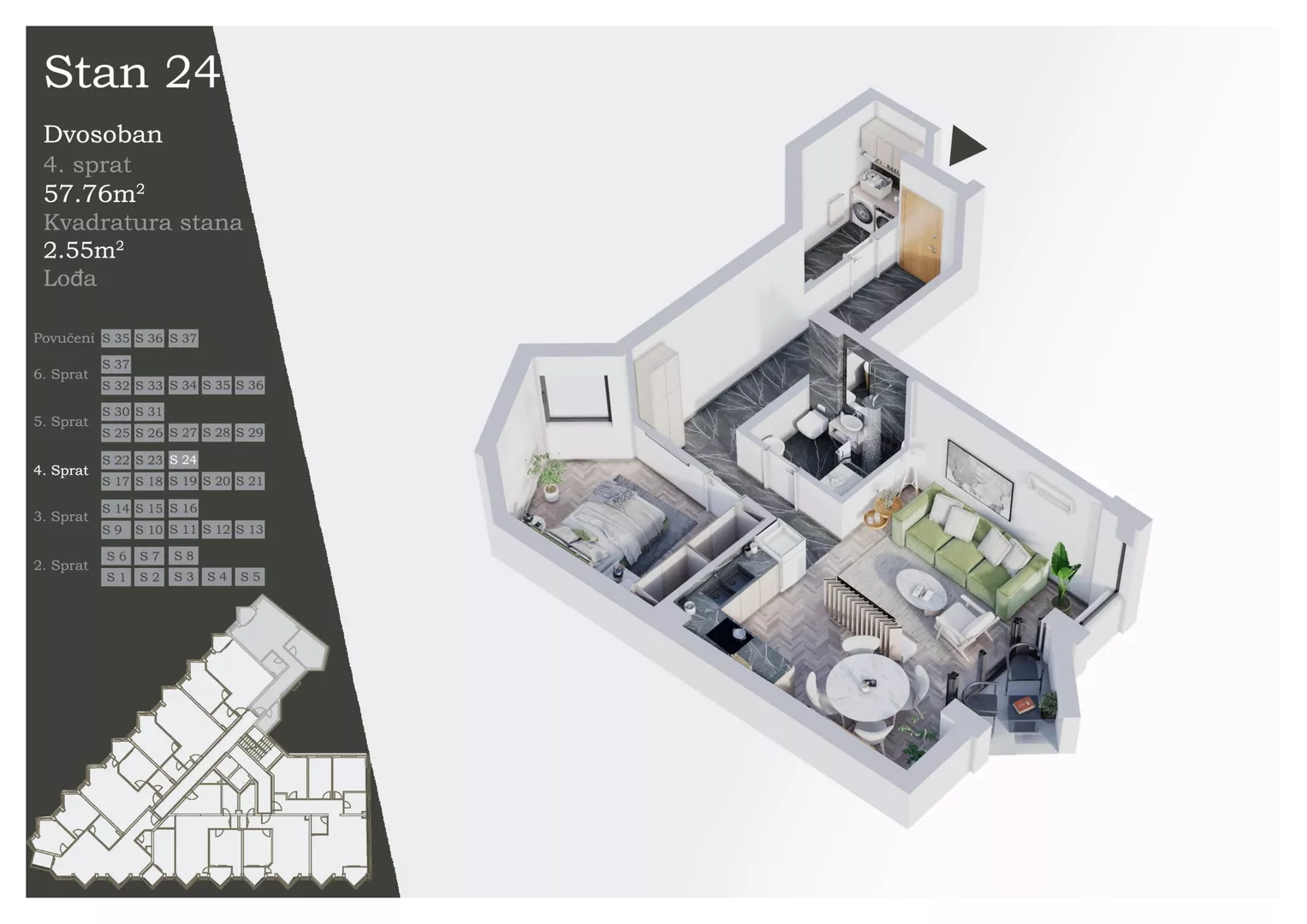 Dvosoban stan | 4zida